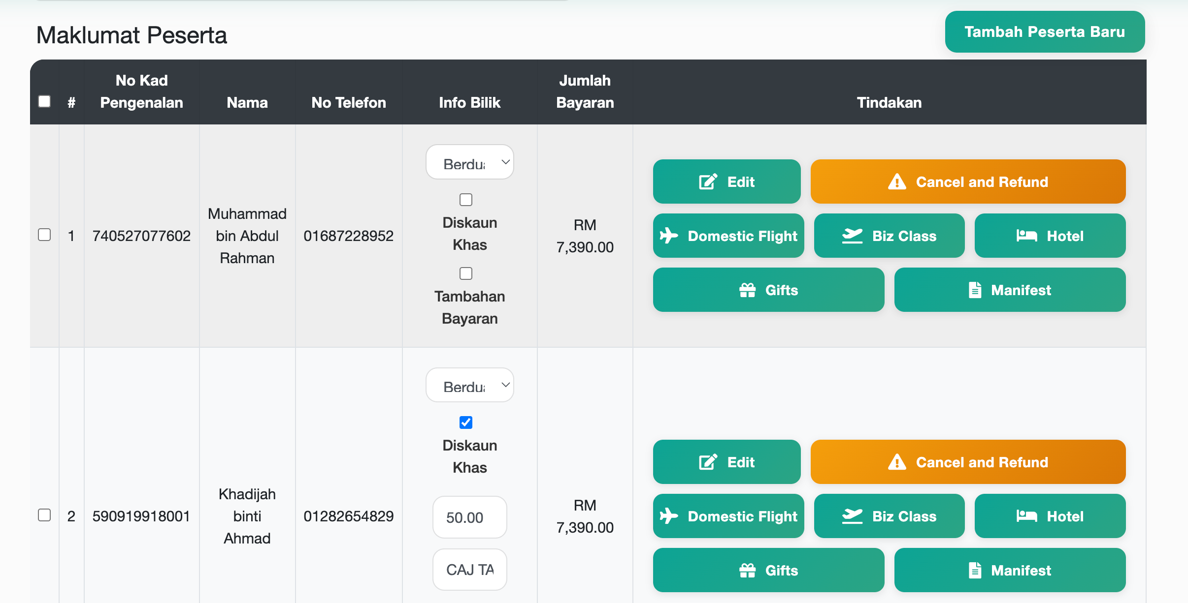 Screenshot Pengurusan Pesanan